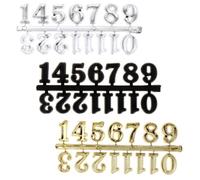 Beavorty Números de Reloj Árabe de 2 Cm, Kit de Repuesto DIY Números Plateados, Dorados y Negros, Accesorios para Reloj de Pared, Piezas para Reparación y Decoración de Relojes Colgantes