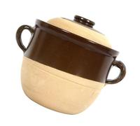 Beavorty Olla de Barro Asas Dobles 2l para Guisar, Cazuela de Cocina Casera sin Recubrimiento, Menaje de Cocina Delicado y Resistente para Sopas y Postres
