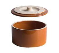 Beavorty Olla de Cerámica para Estofado al Vapor Tapa, Tazón Compacto Retro Color Rojo Té, Mini Olla para Cocinar Arroz y Sopa, Vajilla para Cocina y Hogar, Utensilio de Cocina Versátil