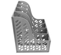 Beavorty Organizador de Archivos A4 Gris de Plástico, Carpeta Archivadora de Escritorio Resistente, Clasificador de Documentos de 4 Compartimentos, Soporte Multifuncional para Oficina