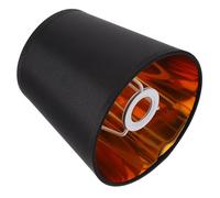 Beavorty Pantalla de Tela para Lámpara E14 de Barril 110x150x140 Mm Negra y Dorada, Cubierta Decorativa Plisada Resistente para Lámparas Colgantes, de Techo Pared, Accesorio Versátil