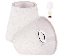 Beavorty Pantallas de Tela para Lámparas de Mesa y Pie, 2 Unidades, Pantalla Pequeña de Lino en Color Beige, Accesorio Recambio para Lámpara de Escritorio, Uso en Dormitorio y Oficina