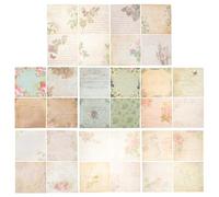 Beavorty Papeles Decorativos Vintage para Álbum de Recortes, 32 Hojas Tamaño Grande Motivos de Plantas y Flores, Papel DIY para Scrapbooking y Manualidades Creativas, Adecuado