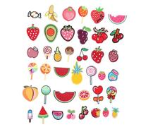 Beavorty Parches Bordados de Cereza para Coser y Planchar, 40 Piezas, Parches Decorativos para Ropa Delicada, Accesorios DIY para Reparar y Personalizar Prendas