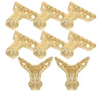 Beavorty Patas de Muebles Antiguas de Aleación de Zinc, Color Dorado 3.13x3.62 Cm, Juego de 8 Piezas, Soporte Fijo Decorativo para Patas de Joyero y Cajas de Madera Vintage