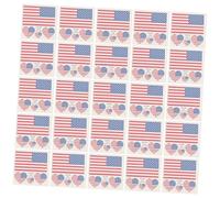 Beavorty Pegatinas de Tatuajes Temporales para Cuerpo y Cara Diseño Bandera Estadounidense en Forma de Corazón, Resistentes E Impermeables, 25 Unidades para Fiestas del 4 de Julio