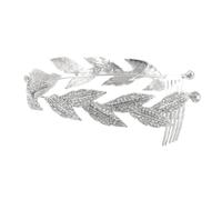 Beavorty Peine Cabello y Horquilla Tocado De Novia Cristales De Aleación Brillante Diseño Hoja Único Accesorios Para Boda y Eventos