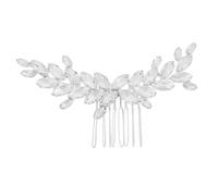 Beavorty peine de novia peine lateral de novia con de imitación pinzas para el cabello de novia peine de estilo nupcial peines para peinar peine de boda taladro marquesa Silver
