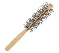 Beavorty Peine Rizador Pequeño de Madera Cerdas de Nailon para Cabello Rizado, Cepillo Redondo para Secado Secador, Mini Cepillo de Peinado para Mujeres en Casa, Estilo y Volumen