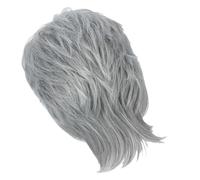 Beavorty Peluca Corta Gris Plateada Peluca de Moda para Mujer Corta Recta de Pelo Realista