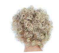 Beavorty Peluca De Cabello Humano Afro Rizado Corto De Fibra Dorada Para Mujer Peluca De Moda