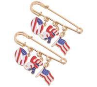 Beavorty Pin Bandera de Estados Unidos Esmaltado 2 Piezas, Broche Patriótico Diseño Ondeante, Accesorio Metálico para Solapa, Ropa y Eventos Escolares, Insignia Usa para Hombre y Mujer