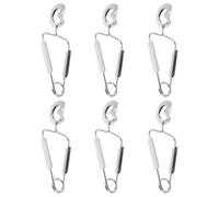 Beavorty Pinzas de Resorte para Mariscos 6 Piezas Acero Inoxidable Plata, Pinzas para Caracoles Utensilios de Cocina Barbacoa Ergonómicas y Resistentes para Recoger y Servir Comida