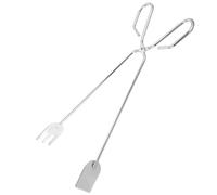 Beavorty Pinzas para Carbón de Hierro de 31 Cm, Accesorio para Chimenea y Barbacoa al Aire Libre, Herramienta Resistente para Fogatas y Campamentos, Mango Grueso Antiquemaduras, Tenazas