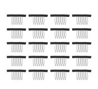 Beavorty Pinzas para Peluca Peines Resistentes Dientes de Acero 20 de Tela Negra para Accesorios de Peluca, Ideales para Bricolaje y Uso Personal