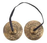 Beavorty Platillos de Dedo de Cobre Nepal Tingsha Campana Espiritual para Meditación Ritual y Danza del Vientre, Instrumento de Percusión Manual Dorado para Música Étnica y Ceremonias