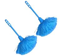 Beavorty Plumero Estático 2 Piezas Pequeño para Coche y Hogar, Herramienta de Limpieza Portátil Reutilizable con Mango, Plumero para Eliminar Polvo en Muebles y Oficina, Color Azul