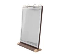 Beavorty Portamenús de Mesa Soporte de Carteles con Páginas Giratorias Doble Cara 12 Caras Base de Madera para Restaurante y Cafeterías A4