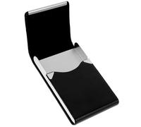 Beavorty Portatarjetas Metálico Negro de Gran Capacidad para Tarjetas de Visita, Tarjetero Multifuncional para Pasaporte y Documentos, Diseño Portátil para Uso Profesional y Viajes