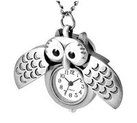 Beavorty Precioso Reloj de Bolsillo Forma de Búho Vintage Decorativo Retro y Mecanismo Visible, Obsequio Adecuado para Familiares en Ocasiones Obsequios