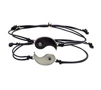 Beavorty Pulsera Yin Yang Tai Chi De Pareja Que Brillan La Oscuridad Pulseras Para Amistad De Amigos Dijes Para Hombres y Mujeres