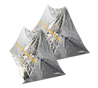 Beavorty Refugio para Acampar Desechable 2 Piezas Resistente al Viento y Agua Estructura Tubular Plateada Adecuado para Emergencias y Actividades al Exterior