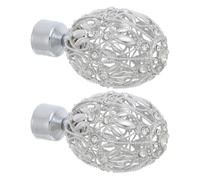 Beavorty Remates Metálicos para Barra de Cortina 30 Mm, Tapas Decorativas Huecas de Zinc Cromado, 2 Piezas para Extremos de Barras del Armario, Accesorio Funcional para Hogar y