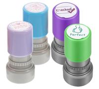 Beavorty Sellos para Maestros Fotosensibles 4 Unidades Plástico Colores Surtidos para Recompensas Escolares Escuela Material Educativo Color Aleatorio Estilo Aleatorio