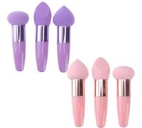 Beavorty Set de 3 Esponjas de Maquillaje Multifuncionales Cabeza Pequeña en Forma de Hongo, Aplicadores Cosméticos Compactos y Portátiles en Color Rosa para Maquillaje Estilo Aleatorio