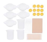 Beavorty Set de 43 Piezas Vaso Mezclador de Silicona para Epoxi Diy, Taza Medidora Reutilizable para Manualidades Resina, Copa Agitadora Resistente para Bricolaje Artesanal