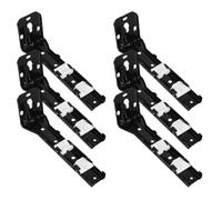 Beavorty Soporte de Hierro Negro para Cortinas Doble Riel 6 Piezas Montaje Lateral Ajustable Refuerzo para Cortinas Multilayer para Paredes Curvas Forma de L