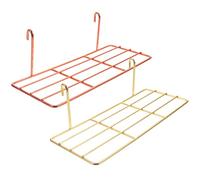 Beavorty Soporte Metálico para Jaula de Pájaros 2 Piezas, Perchas Rectangulares para Loro y Cacatúa, Juegos de Entrenamiento para Periquitos, Accesorios para Jaulas en Color Dorado y Rosa