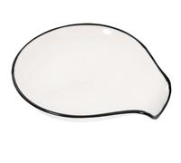 Beavorty Soporte para Cuchara de Cerámica Delicado, Reposacucharas Reutilizable Borde Negro, Portacucharas para Cocina y Comedor, Utensilio Multiusos para Restaurante y Hogar