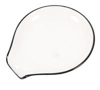 Beavorty Soporte para Cuchara de Cerámica Reutilizable, Soporte Portacucharas Negro sin Dibujo, Tamaño Único, Adecuado para Encimeras de Cocina, Restaurante y Cafetería, Fácil de Limpiar