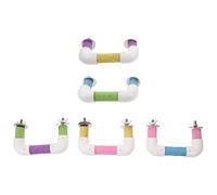 Beavorty Soporte para Loros Madera Maciza 12 Cm, Barra de Afilar Garras, Percha Colorida Aleatoria, Juguete para Masticar y Entrenamiento en Jaulas, Accesorio para Pájaros Color Aleatorio