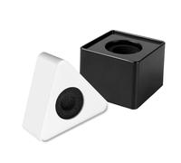 Beavorty Soportes para Micrófonos de Entrevista Profesionales en Abs Diseño Triangular y Cuadrado, Lugar Grande para Logo y Grabado en Pvc, Paquete de 2 Piezas