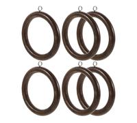 Beavorty Suministros para Cortinas: 6 Anillos de Madera Coffee para Barra de Cortina Techo, con Hebilla Redonda, Aptos para Colgar Cortinas en Comedor y Estudio