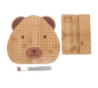 Beavorty Tablero de Bloqueo de Crochet de Madera 23x21 Cm, Diseño con Orificios Ajustables, Herramienta Básica para Tejer y Manualidades, Suministros para Ganchillo y Tapete de Bloqueo