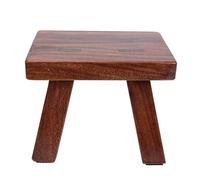 Beavorty Taburete Pequeño de Madera Maciza para Taburete Infantil de Sala de Estar Color Café Reposapiés Estable y Resistente Multiusos para Hogar y Jardín de Infantes