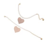 Beavorty Tacones Altos Franceses con Cadena Antideslizante Adornos de Perla de Imitación para Zapatos de Mujer Accesorios de Decoración para Usar Eventos Especiales