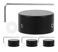 Beavorty Tapas Metálicas para Pedales de Guitarra 4 Unidades, Protección para Pedal de Efectos, Cubierta Negra Resistente, Accesorio para Pedal de Guitarra Eléctrica, Set Anillos y Llaves