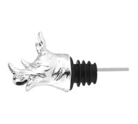 Beavorty Tapón Botella Vino Original con Vertedor Aleación de Zinc Diseño Cabeza de Animal Accesorio para Vino Seguro y Ligero para Fiestas y Bares Color Plateado