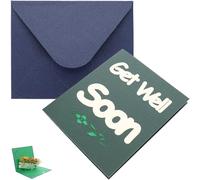 Beavorty Tarjeta de Felicitación 3d de Papel Creativa Efecto Pop-up, Diseño Getwellsoon para Consuelo, Envío Color Aleatorio, Adecuado para Cumpleaños y Mensajes
