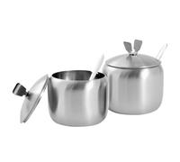 Beavorty Tarro de 8,5 Cm Recipiente Moderno y Funcional de Acero Inoxidable Asa de Condimentos para Botes de Especias en Cocina y Mesa de Desayuno