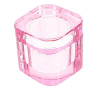 Beavorty Taza De Cepillo De Arte De Uñas Plato Para Uñas Plato Mini Dappen Plato De Arte De Manicura Recipiente Con Tapa Para Uñas Taza De Arte De Uñas Plato Dappen Rosa Cristal Gaiwan