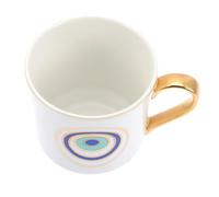 Beavorty Taza de Cerámica Turca para Café y Té Diseño del Mal de Ojo Fatima, Capacidad Resistente para Bebidas Calientes y Frías, Color Claro, Adecuado para Hogar y Oficina