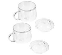Beavorty Tazas de Té de Vidrio Resistente al Calor 300ml con Colador Fino para Infusión, Paquete de 2 Unidades Transparentes, Ideales para Hogar, Oficina y Restaurante