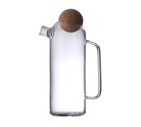 Beavorty Tetera de Vidrio Engrosado Corcho 1200 Ml, Jarra de Agua Transparente Resistente al Calor para Uso Doméstico, Tetera Grande para Infusión de Té y Bebidas Frías