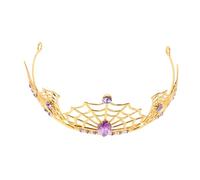 Beavorty Tiara De La De Halloween Tiara De La Fiesta De De Imitación Púrpura De Disfraz De Bruja Diadema De Diamantes De Imitación Metálica Dorado
