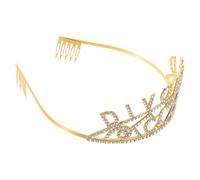 Beavorty Tiara Dorada con Cristales Deslumbrantes para Mujer, Diadema Barroca de Aleación de Zinc Adecuado para Fiestas y Celebraciones de Divorcio con Estilo Real